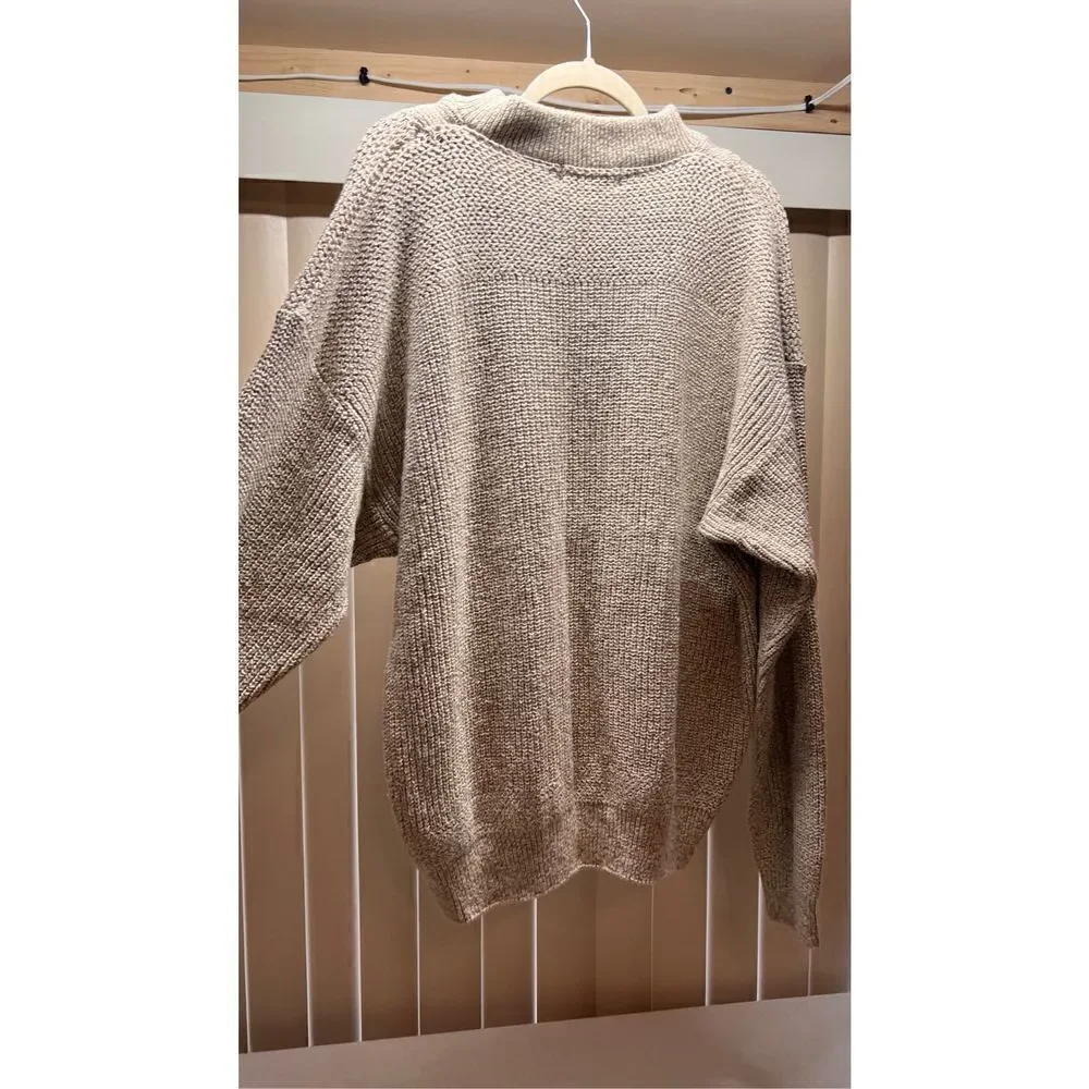 EDDIE BAUER MENS CABLE KNIT SWEATER BROWN BEIGE SIZE XL - Picture 6 of 8